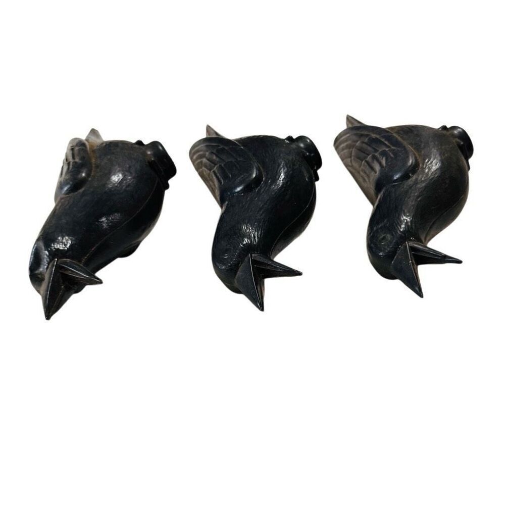 Lot of 3 black Crow Plastic point based BB Gun targets-carnival games 1950/1960s - Picture 15 of 15